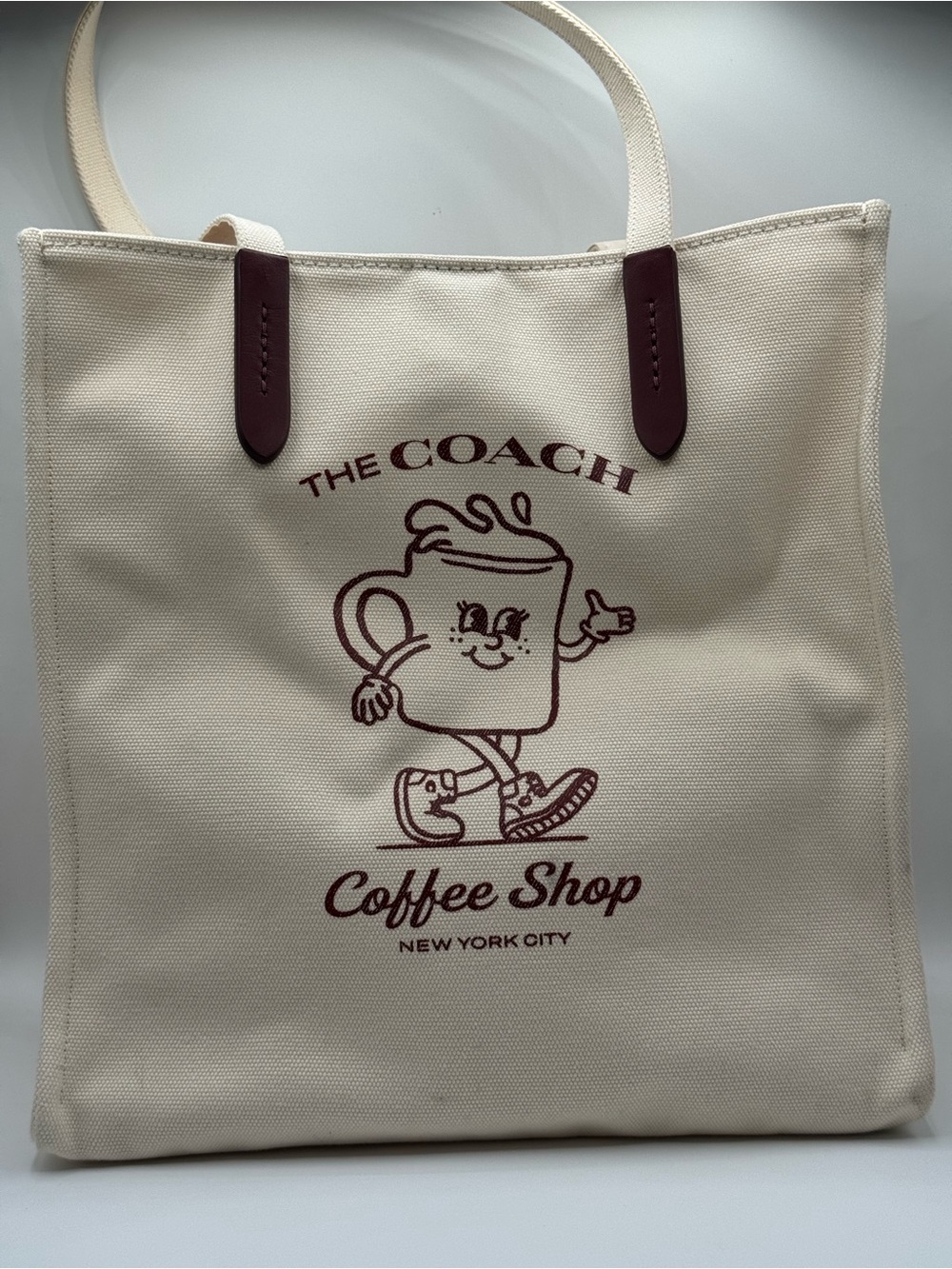 Coach Coffee Shop CS484 Lil Miss Jo Canvas Tote Natural Brown Limited Exclusive